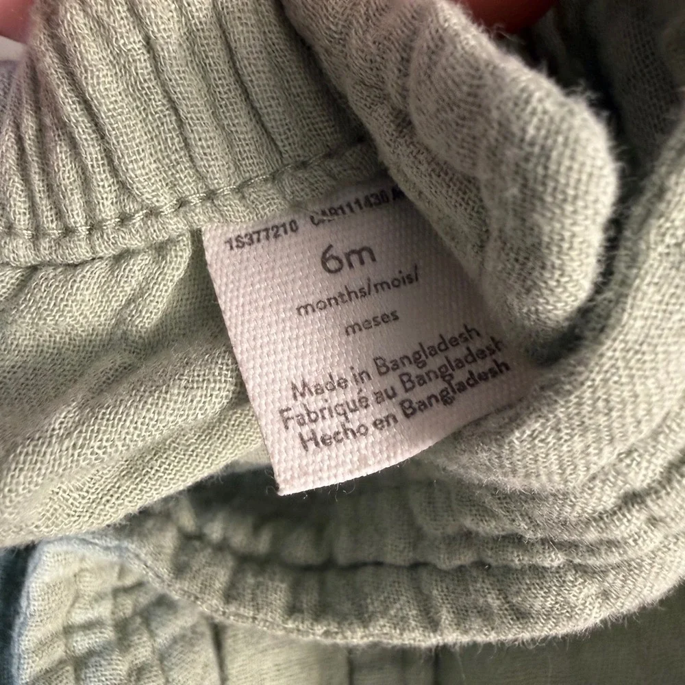 Carters Little Planet Baby Neutral Organic Cotton Gauze Sage 6 Month Overalls